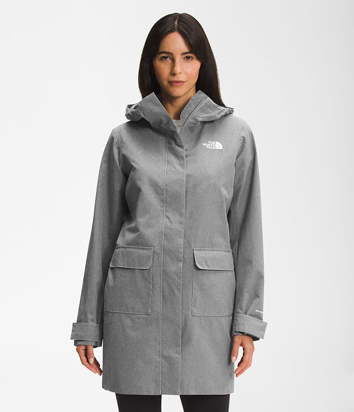 The North Face Rain Jacket City Breeze Parka II Grey - Womens - Thailand TEWRG-6928